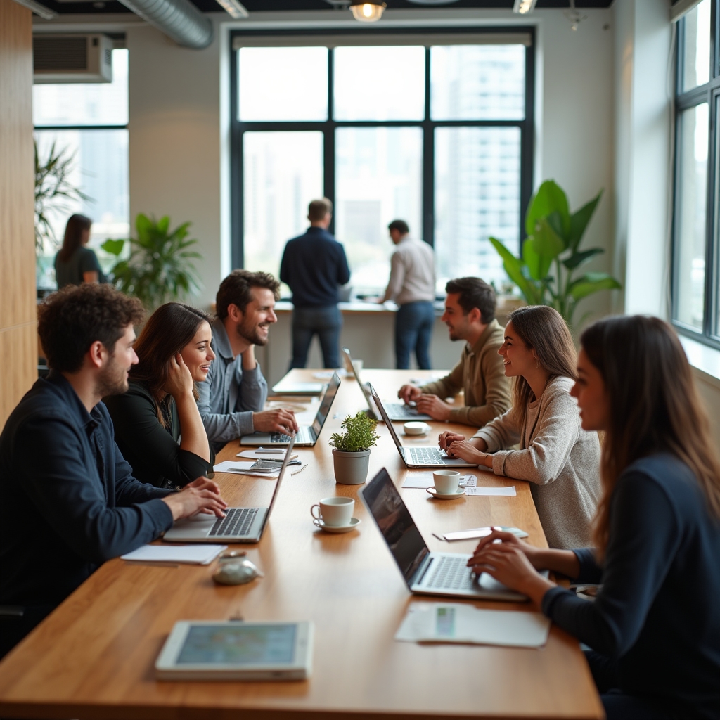 Lebendiger Coworking-Space mit aktiver Community und vernetzten Mitgliedern